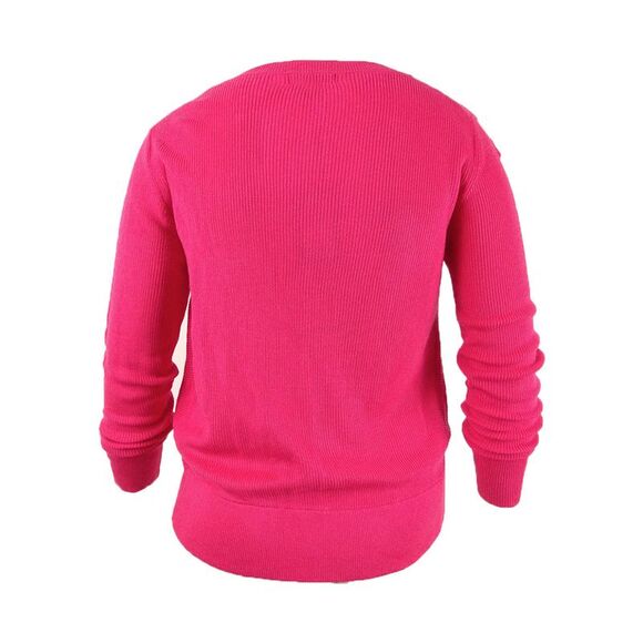 DKNY Women's Twist-Hem Sweater - Neon Pink - Picture 2 of 2